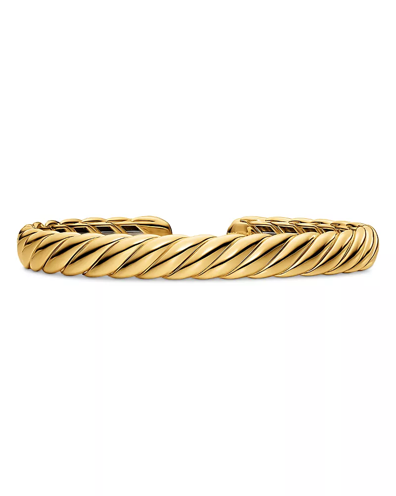 Sculpted Cable Flex Bracelet in 18K Yellow Gold, 7.5mm
