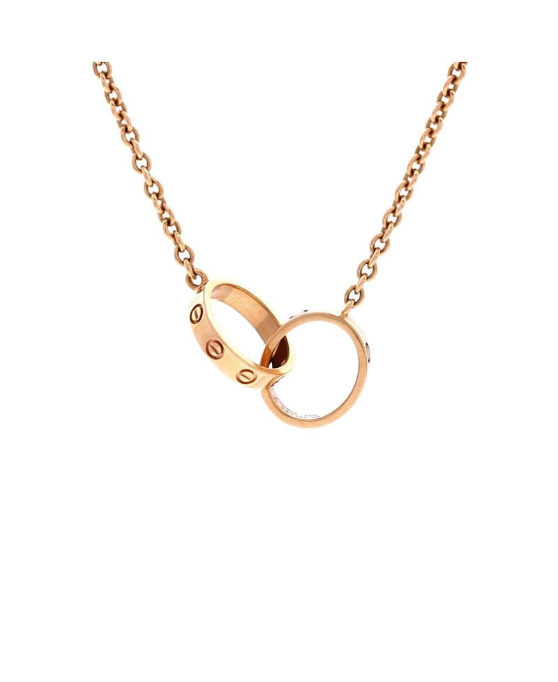 Pre-Owned Cartier Love Interlocking Necklace 18K Rose Gold, 17.25