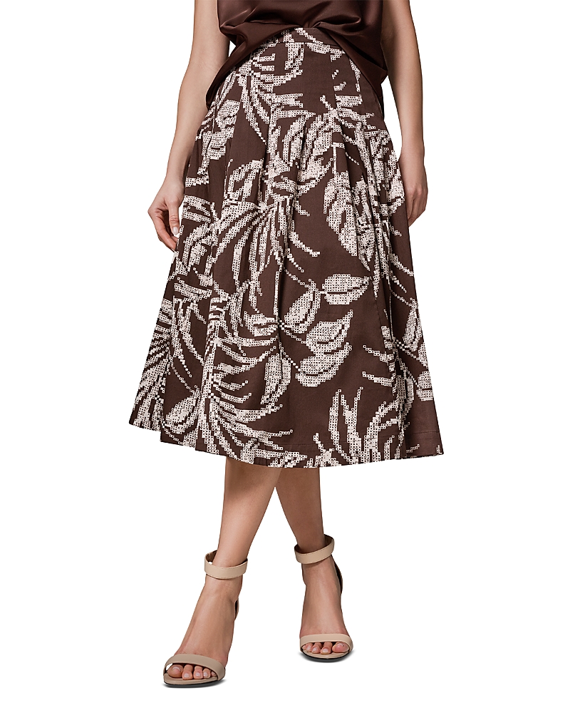Donna Karan New York Printed Pleated Midi Skirt