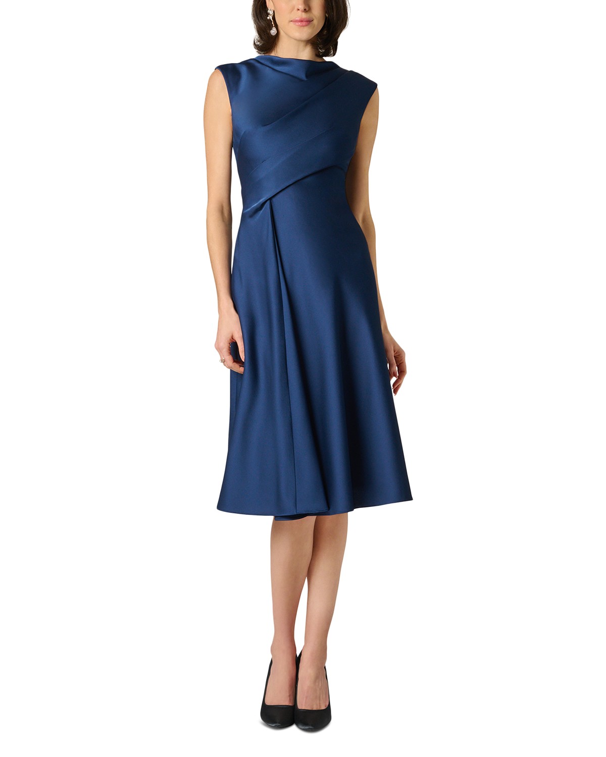Crepe Back Satin Midi Dress