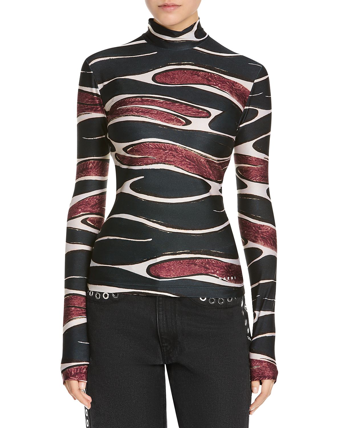 Marni Printed Long Sleeve T Shirt