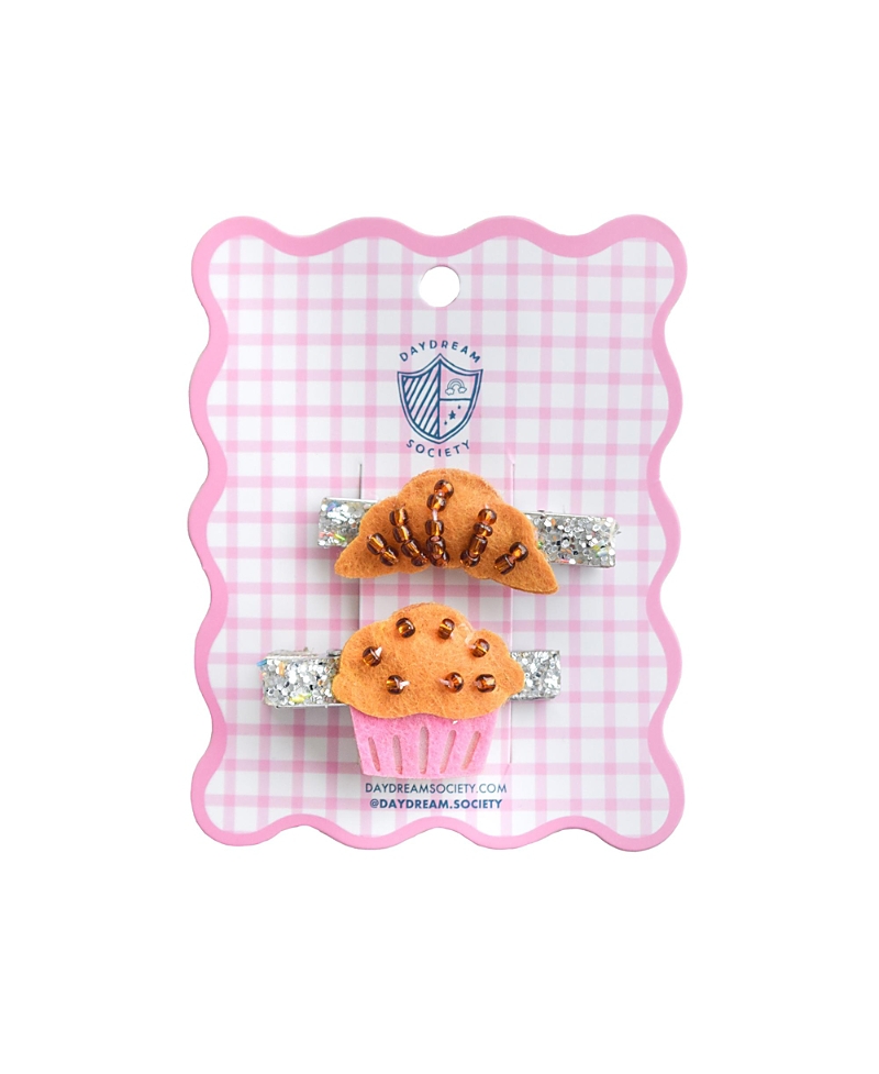 Jollity & Co. Breakfast Pastry Hair Clips, Set of 2