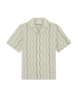 Roberto Cabana Wavy Stripe Linen Shirt