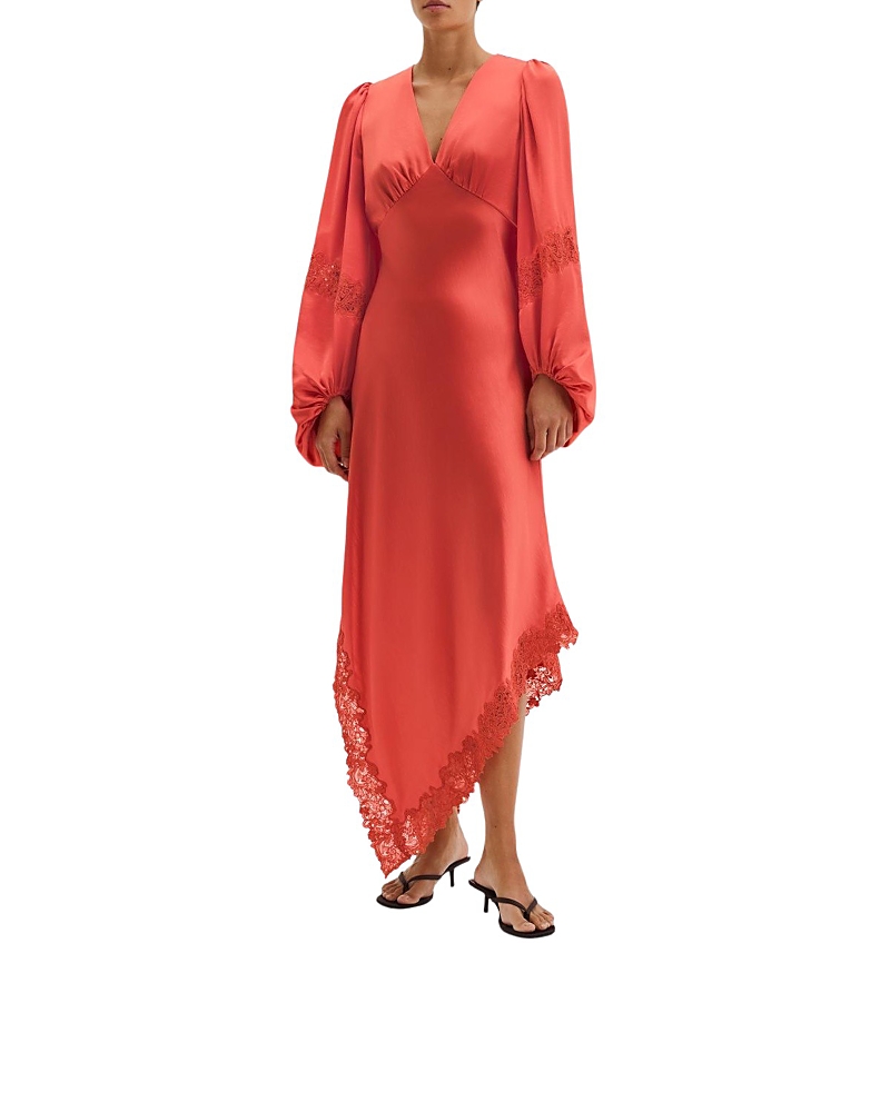 Malina Seema Asymmetric Lace Hem Maxi Dress
