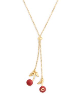 Signature C Cherry Slider Lariat Necklace, 16-18"