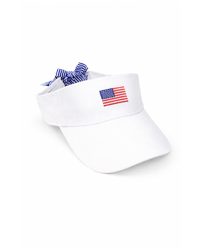 Bits & Bows Girls' American Flag Bow Visor