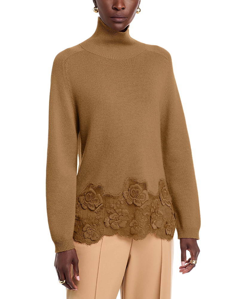 Fabiana Filippi Turtle Neck Lace Trim Sweater