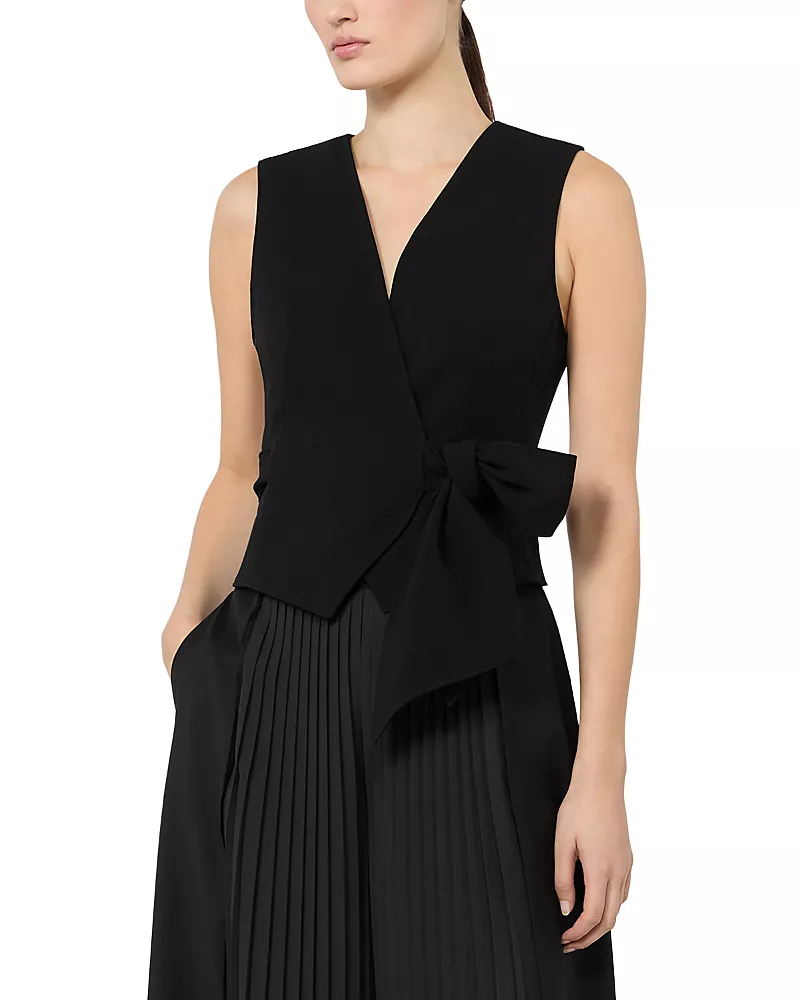 Max Mara Mxmpagella Black Wrap Waistcoat