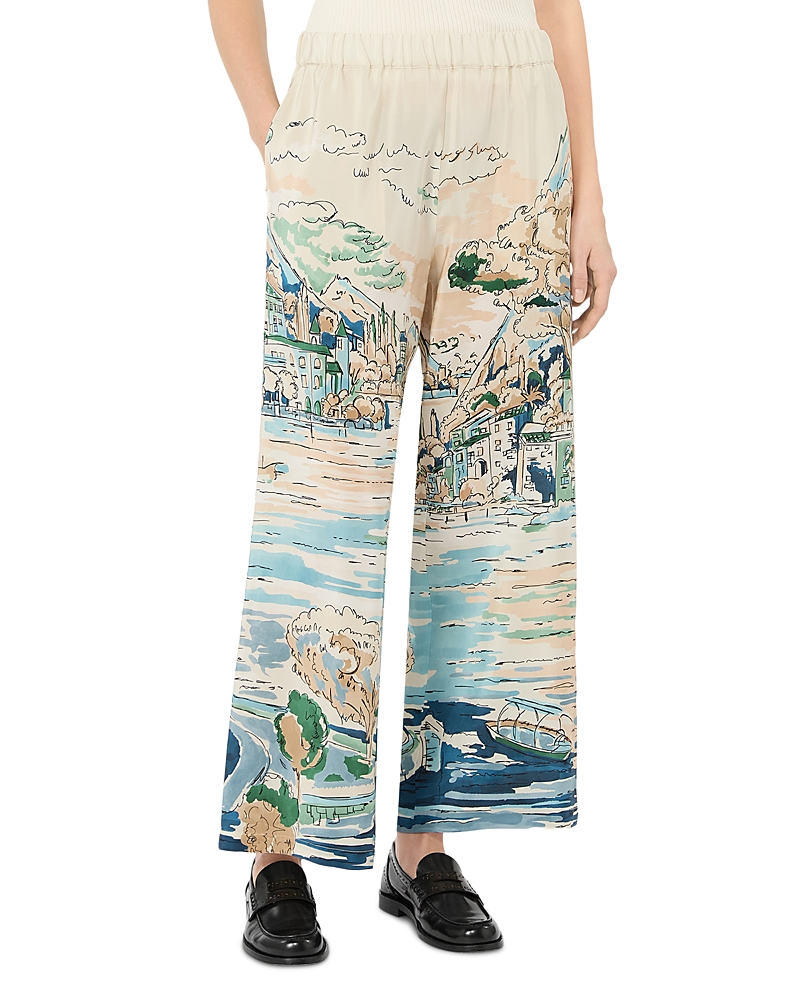 Weekend Max Mara Silk Printed Ankle Trousers