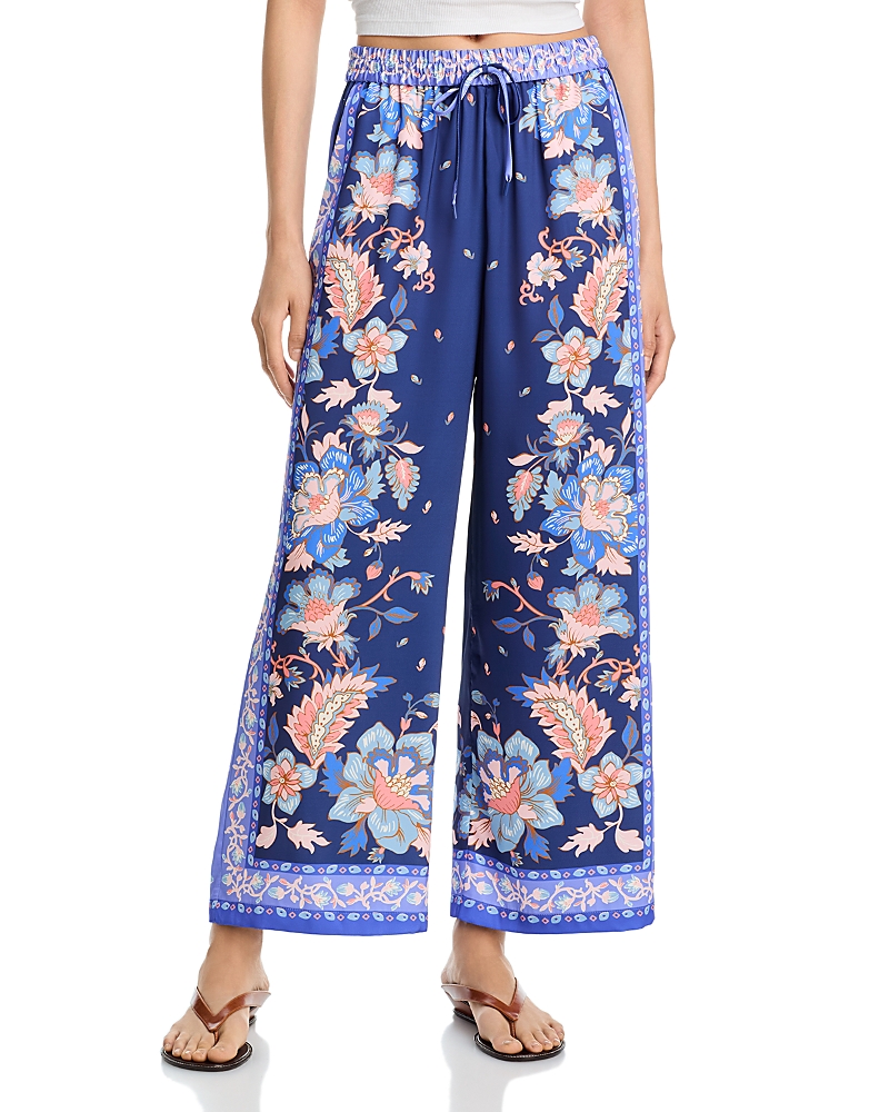 Aqua Scarf Wide Leg Drawstring Pants - Exclusive