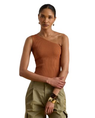 Rib Knit One Shoulder Sweater
