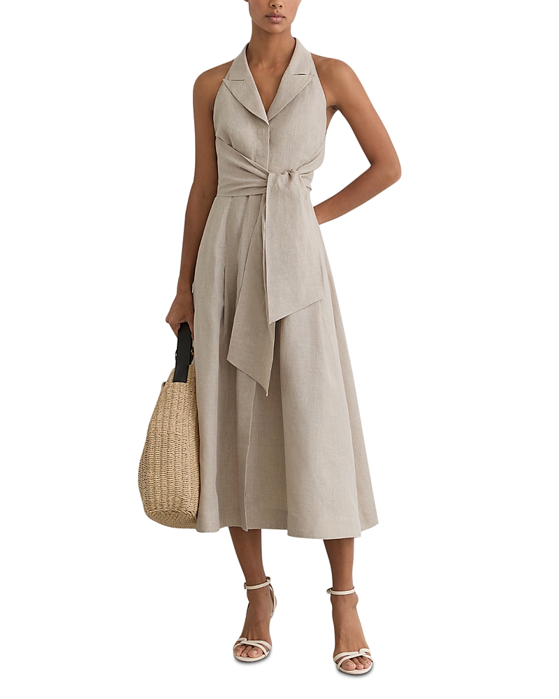 Reiss Petite Tara Linen Midi Dress