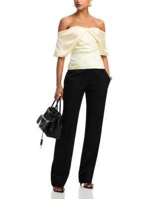 McQueen Off-the-Shoulder Satin Top | Bloomingdale's Women
