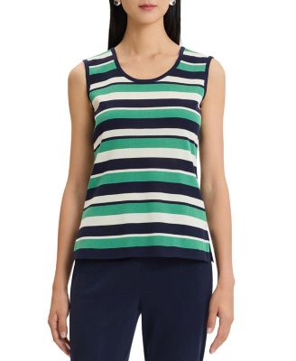 Stripe Scoop Neck Mid-Length Knit Tank