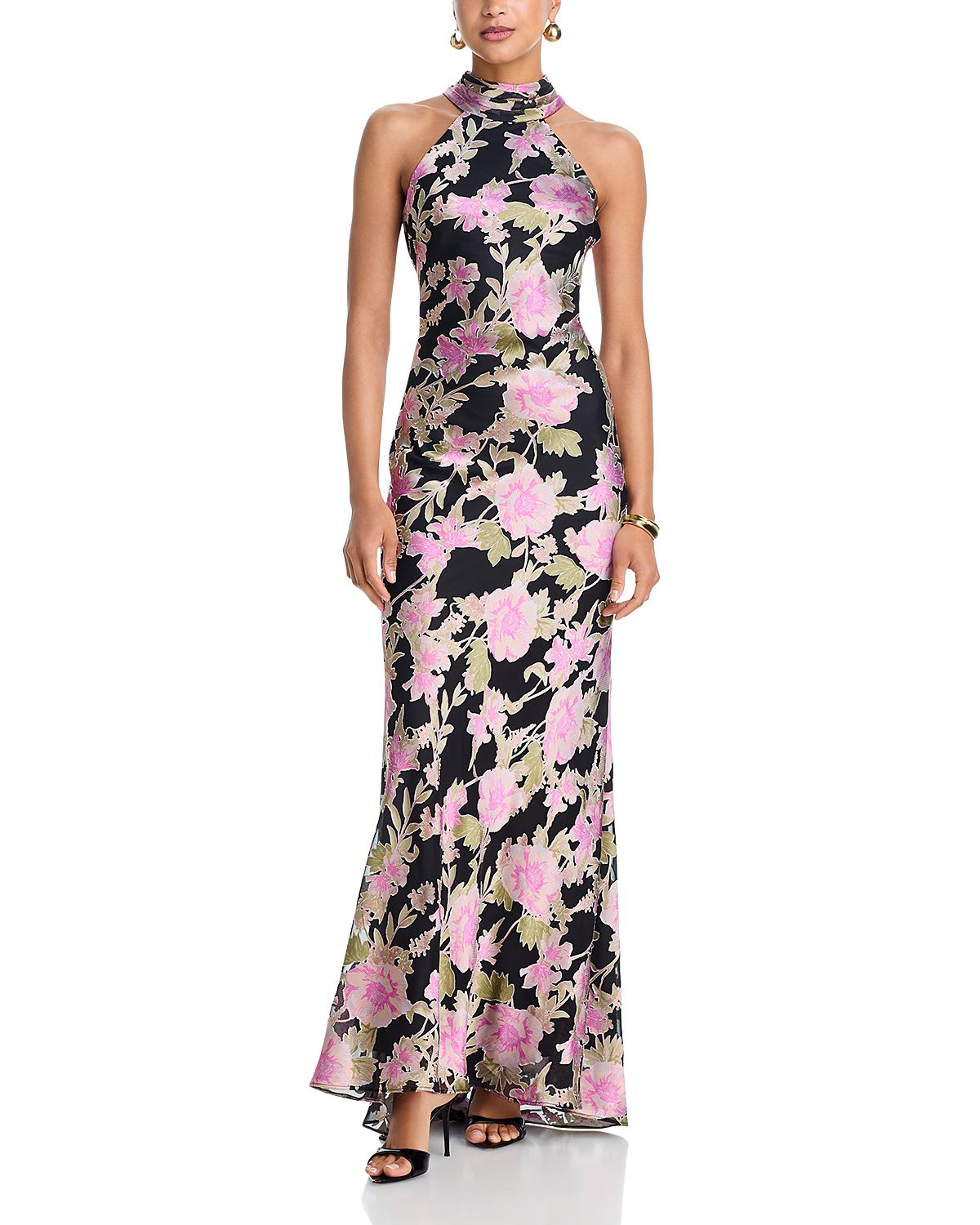 Aqua Floral Burnout Chiffon Dress - Exclusive