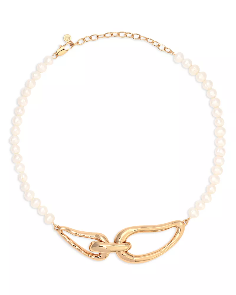 Ettika Molten Muse Cultured Freshwater Pearl Necklace, 14.5