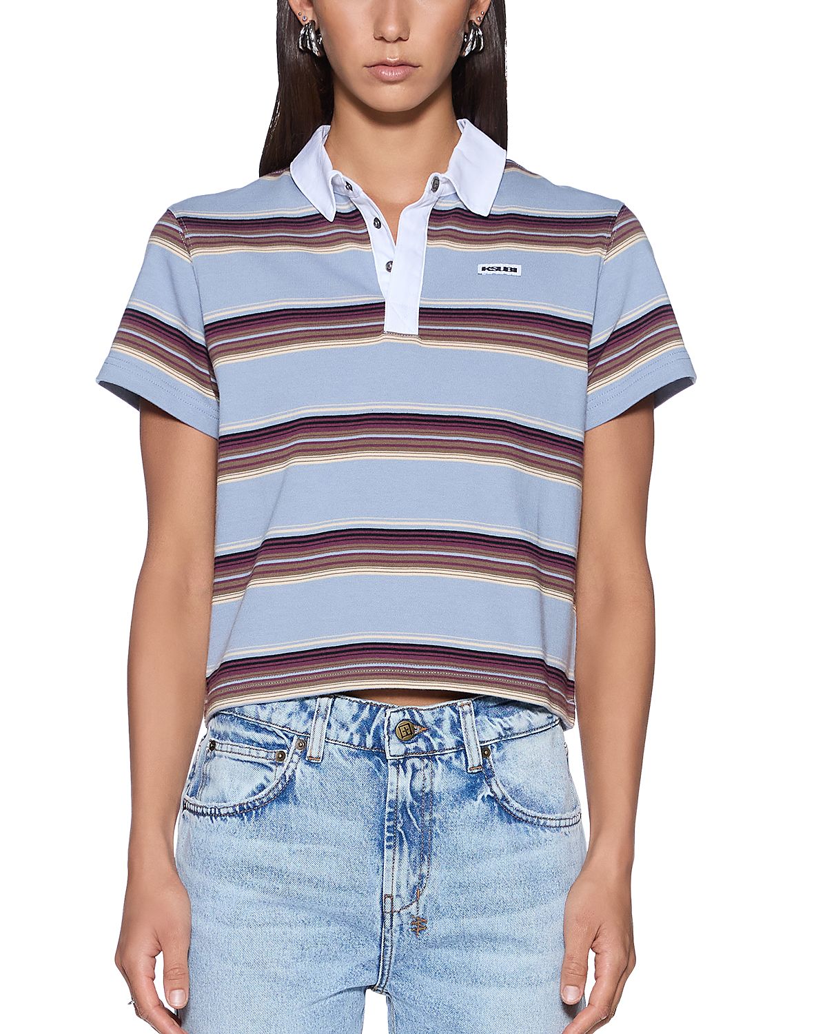Ksubi Sott Shrunken Multi Stripe Polo
