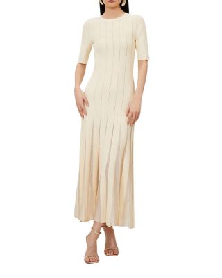 Petite Knit Full Skirt Midi Dress