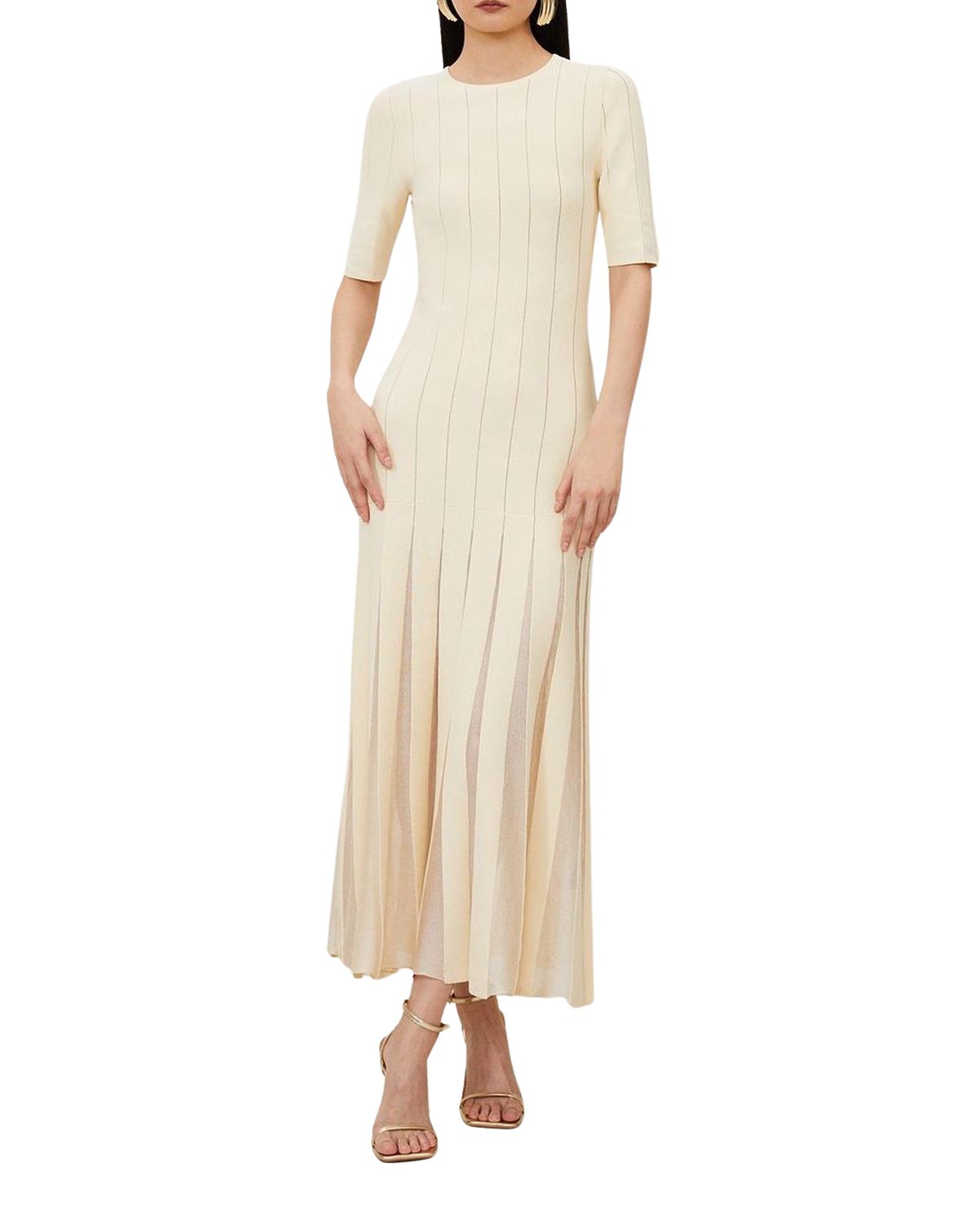Petite Knit Full Skirt Midi Dress