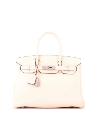 Birkin 30 Handbag Light Clemence with Palladium Hardware