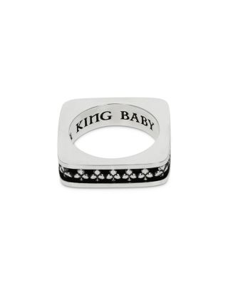 Sterling Silver High Roller Club Club Suit Square Stack Ring