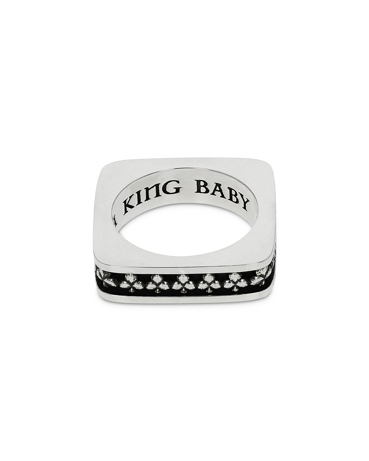 King Baby Studio Sterling Silver High Roller Club Club Suit Square Stack Ring