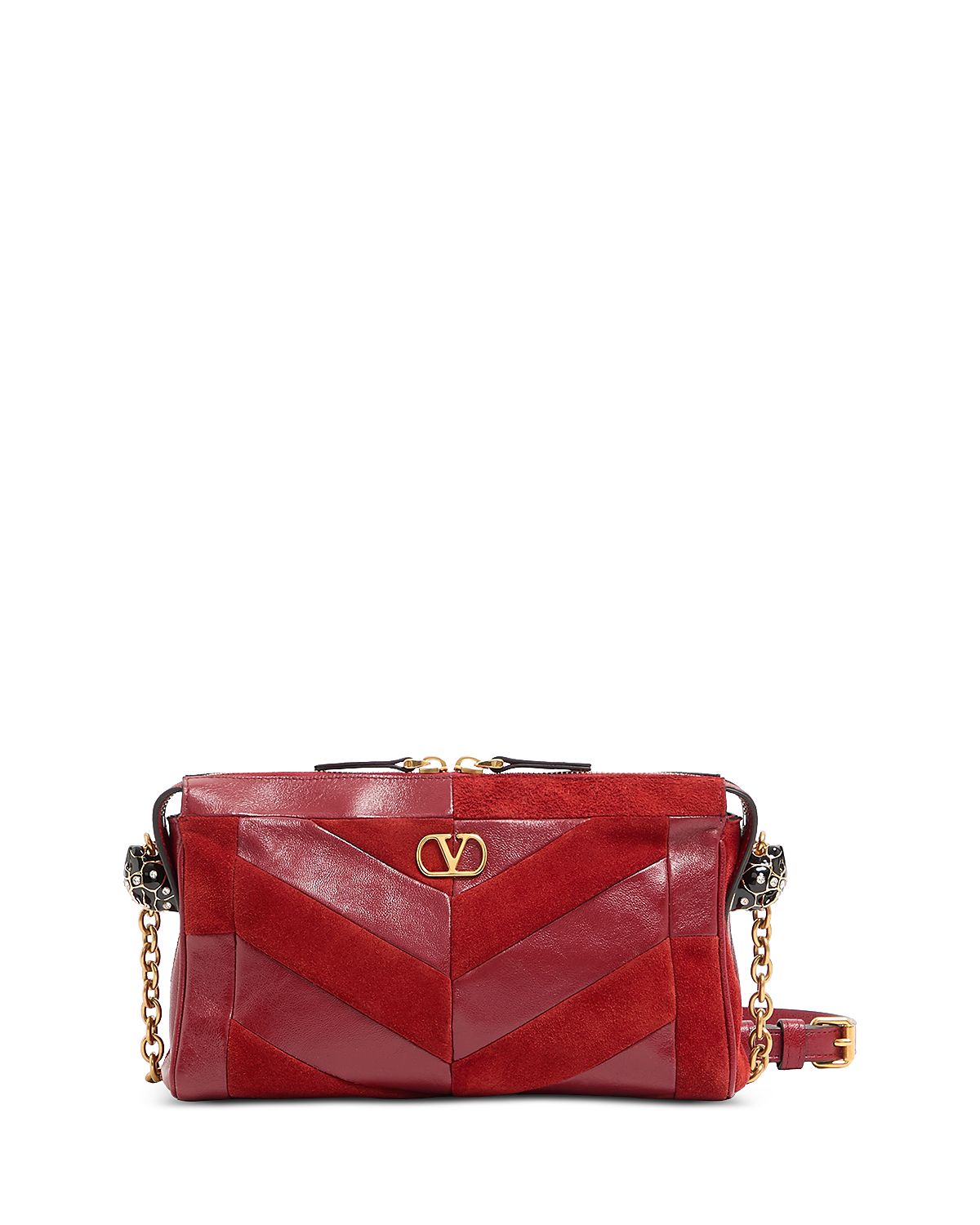 Valentino Garavani Small Quilted Suede & Leather Shoulder Bag