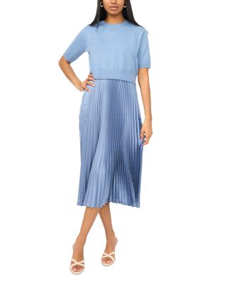 Short Sleeve Dolman Sweater & Pleated Slip Dress