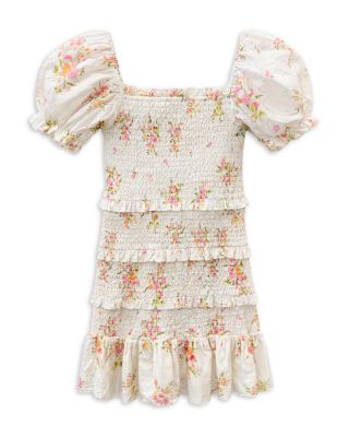 KatieJnyc Girls' Laila Puff Sleeve Tiered Smocked Dress - Big Kid