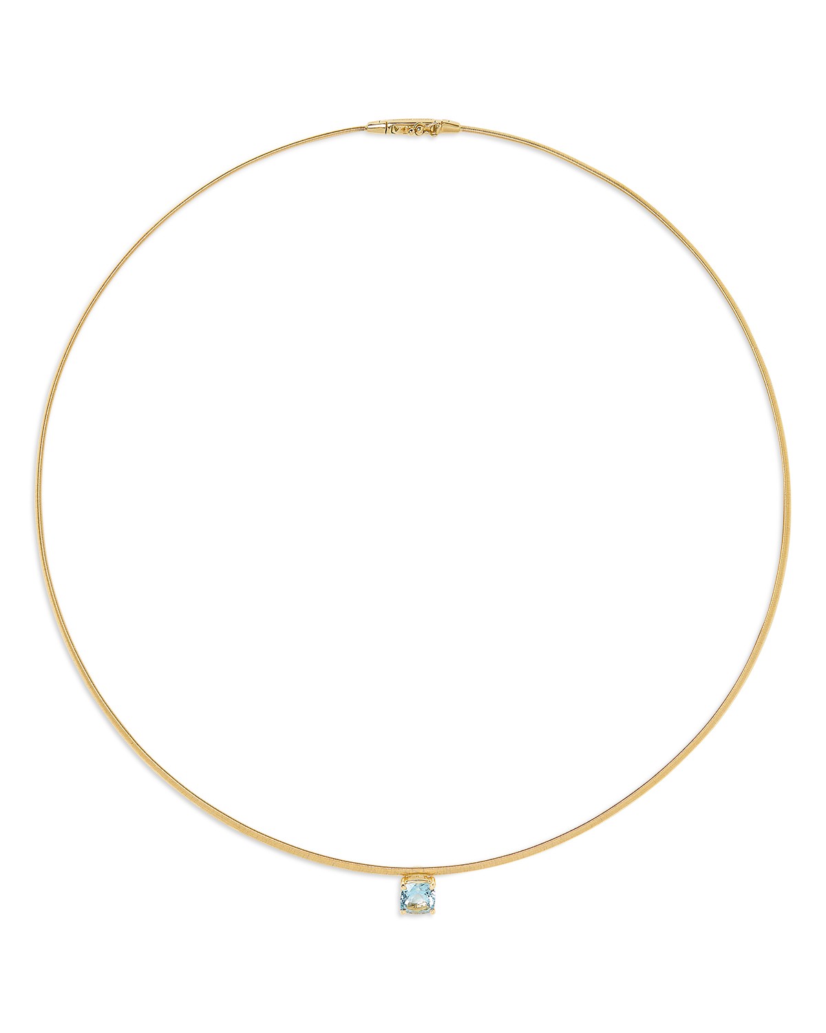 18K Yellow Gold Masai Aquamarine Coil Link Pendant Necklace, 16"