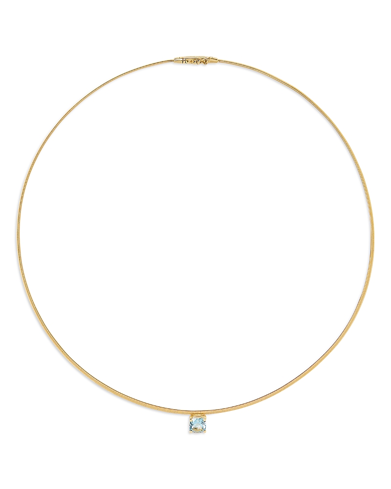 Marco Bicego 18K Yellow Gold Masai Aquamarine Coil Link Pendant Necklace, 16