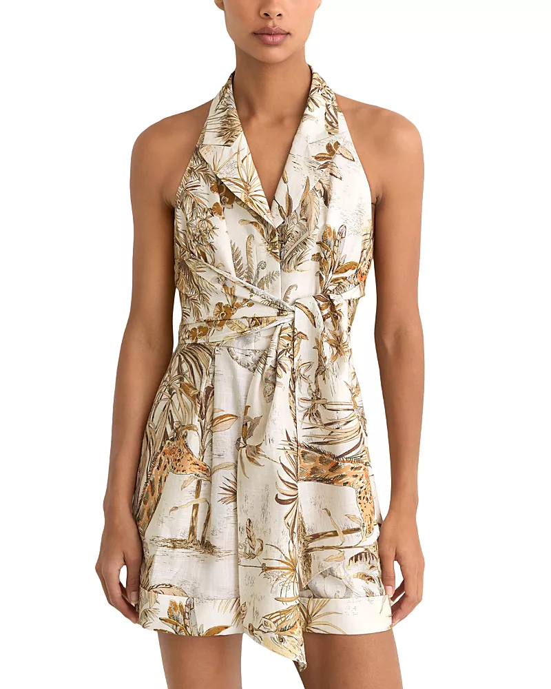 Reiss Estelle Palm Print Romper
