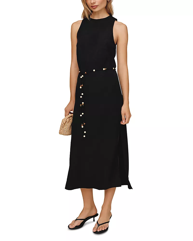 Bella Dahl Beaded Belt Bias Midi Dress