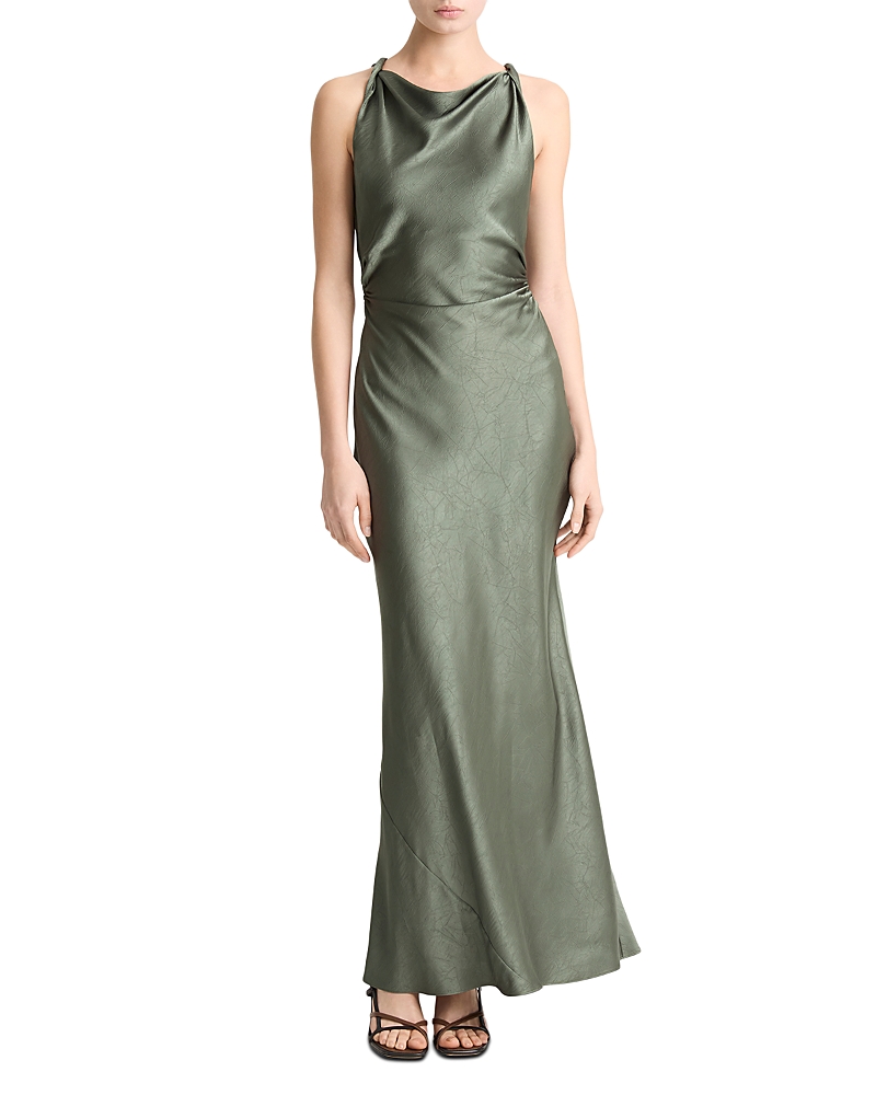 Vince Cowl Neck Twist Shoulder Dress