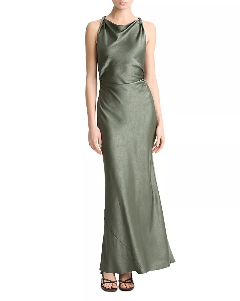 Vince Cowl Neck Twist Shoulder Dress