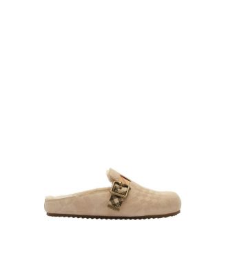  Women's Check Shearling Urchin Clogs