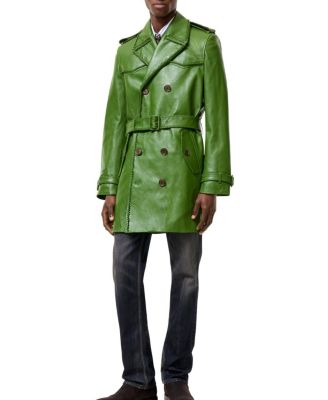  Mid-length Leather Leverton Trench Coat