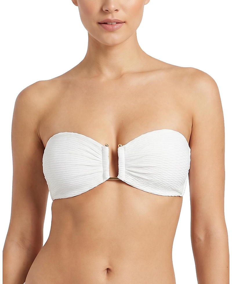 Change of Scenery Gina Bandeau Metallic Bikini Top