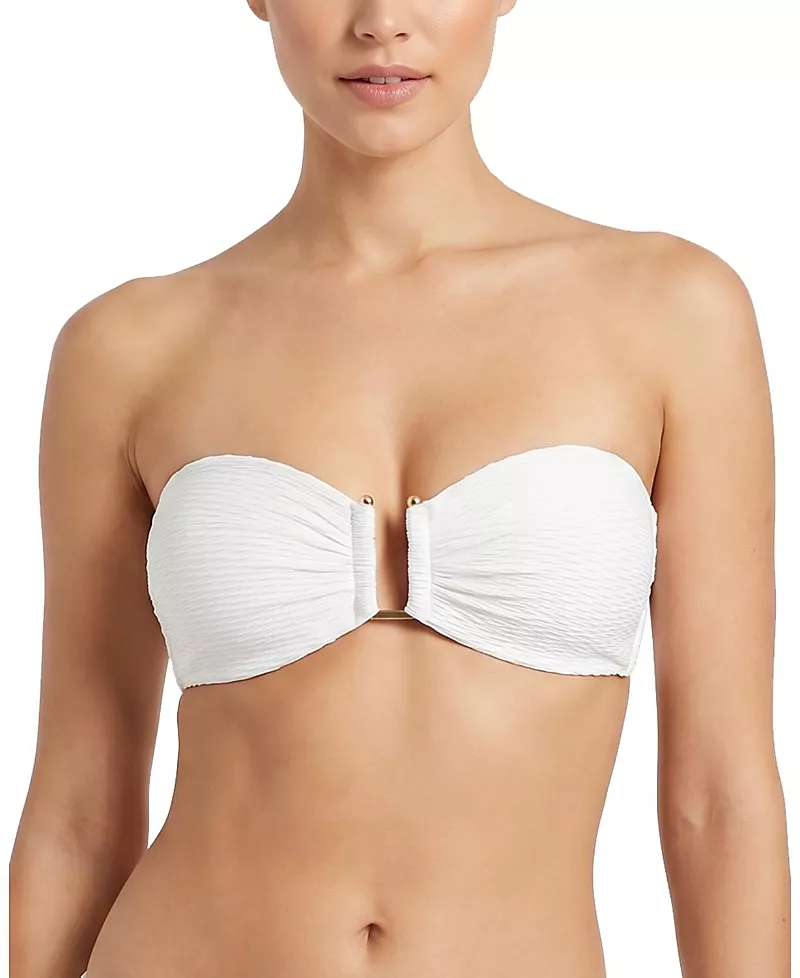 Change of Scenery Gina Bandeau Metallic Bikini Top