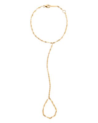 14K Yellow Gold Mirror Link Hand Chain