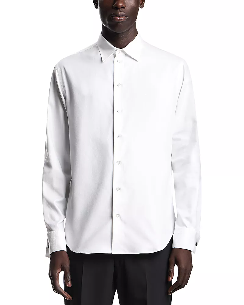 Emporio Armani Essentials Cotton Dress Shirt with French Cuffs