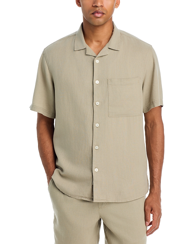 Solid Solid! Linen Short Sleeve Button Up Shirt - Exclusive