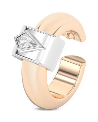 Platinum & 14K Yellow Gold Certified Lab Grown Diamond Kite Ear Cuff, 0.10 tcw
