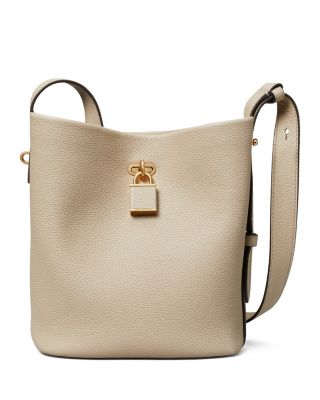 Lock Slim Medium Leather Bucket Bag