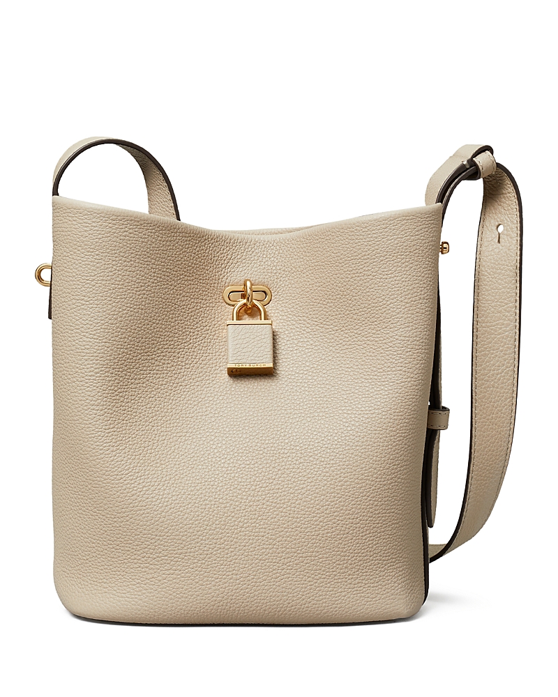 Tory Burch Lock Slim Medium Leather Bucket Bag