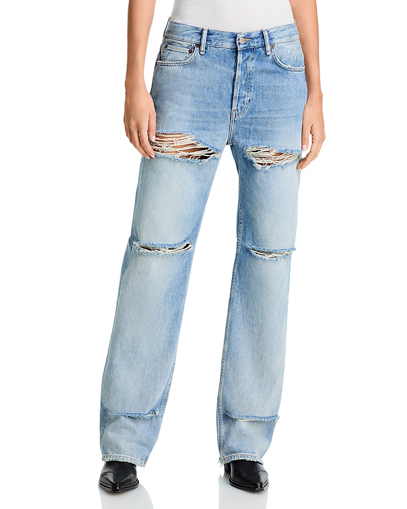 Acne Studios Straight Ripped Jeans in Light Blue