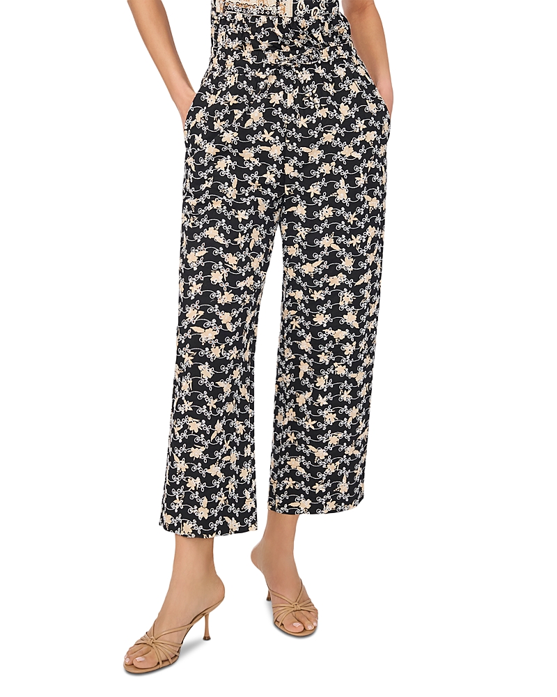 CeCe Pull On Printed Eyelet Pants
