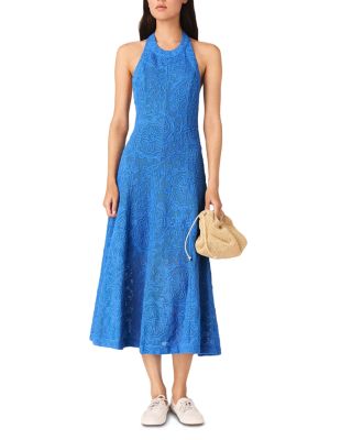 maje blue lace dress Backless guipure maxi in at Nordstrom, Size 34 backless top Men's Band Collar Button Size:9-10 Y on mules to complete