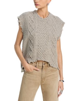 Boyfriend Crewneck Cable Knit Sweater Vest