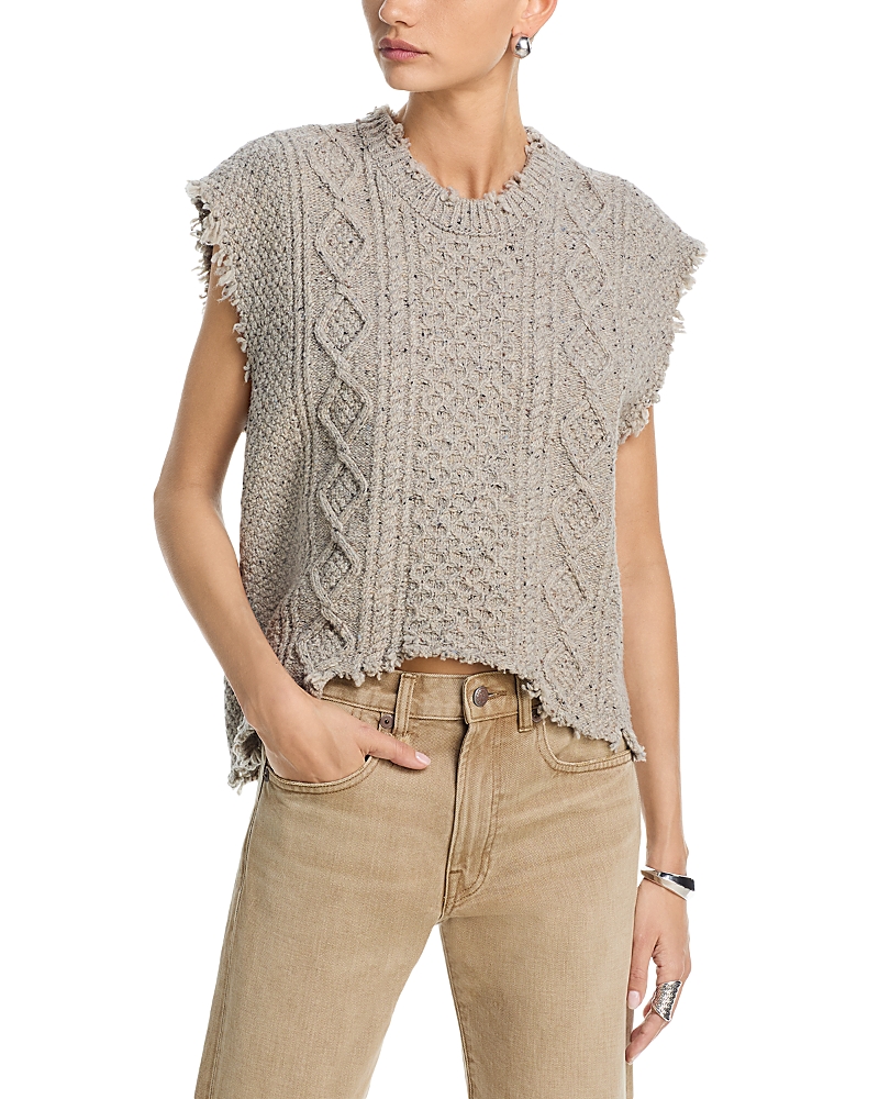 R13 Boyfriend Crewneck Cable Knit Sweater Vest